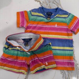 Toddler Ralph Lauren Matching T Shorts set Sz 2T